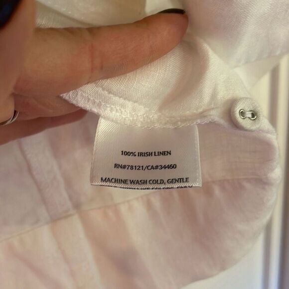 Eileen Fisher 100% Irish linen button front pocket blouse M - Picture 7 of 11